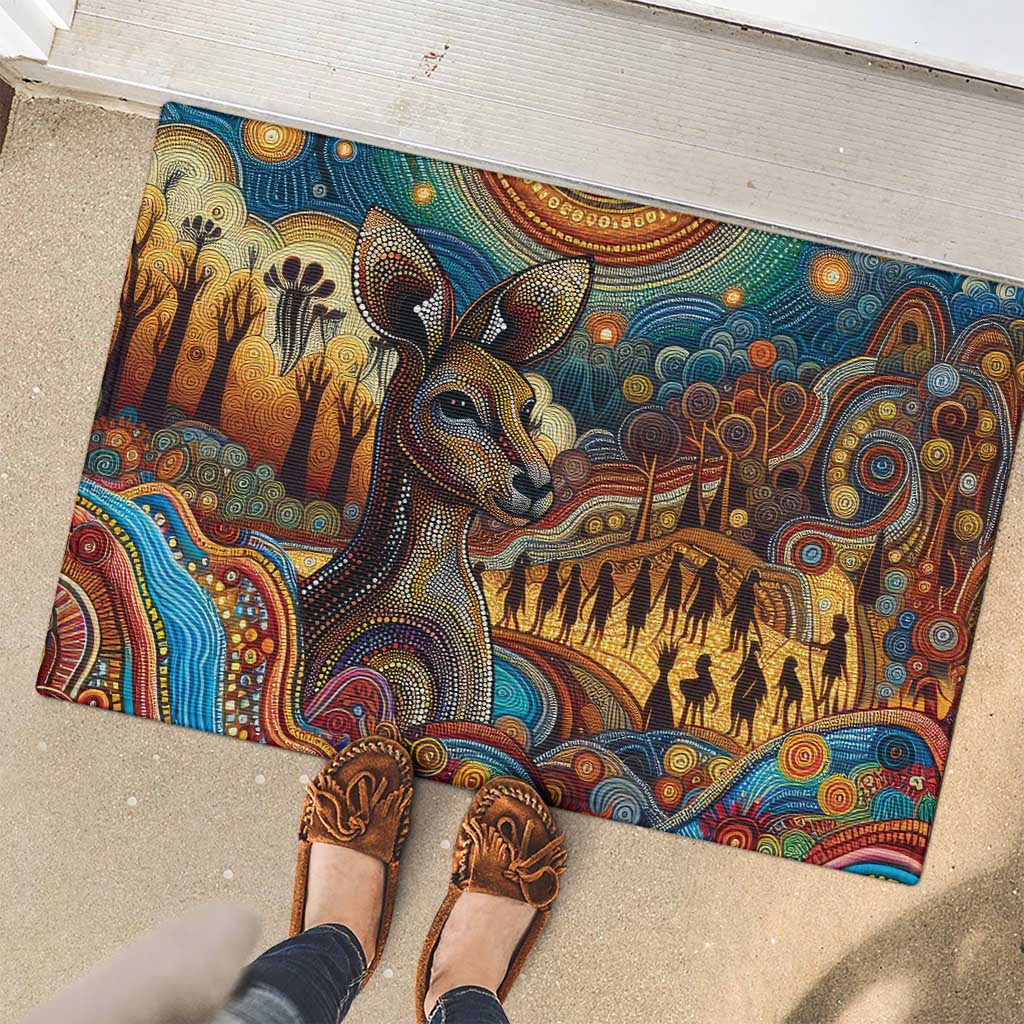 Aboriginal Dreamtime Stories Land Rubber Doormat