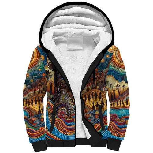 Aboriginal Dreamtime Stories Land Sherpa Hoodie