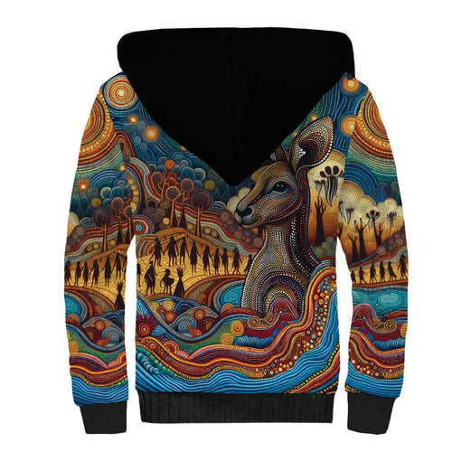 Aboriginal Dreamtime Stories Land Sherpa Hoodie
