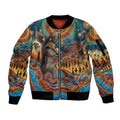 Aboriginal Dreamtime Stories Land Sleeve Zip Bomber Jacket