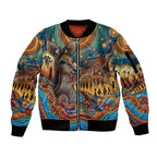 Aboriginal Dreamtime Stories Land Sleeve Zip Bomber Jacket