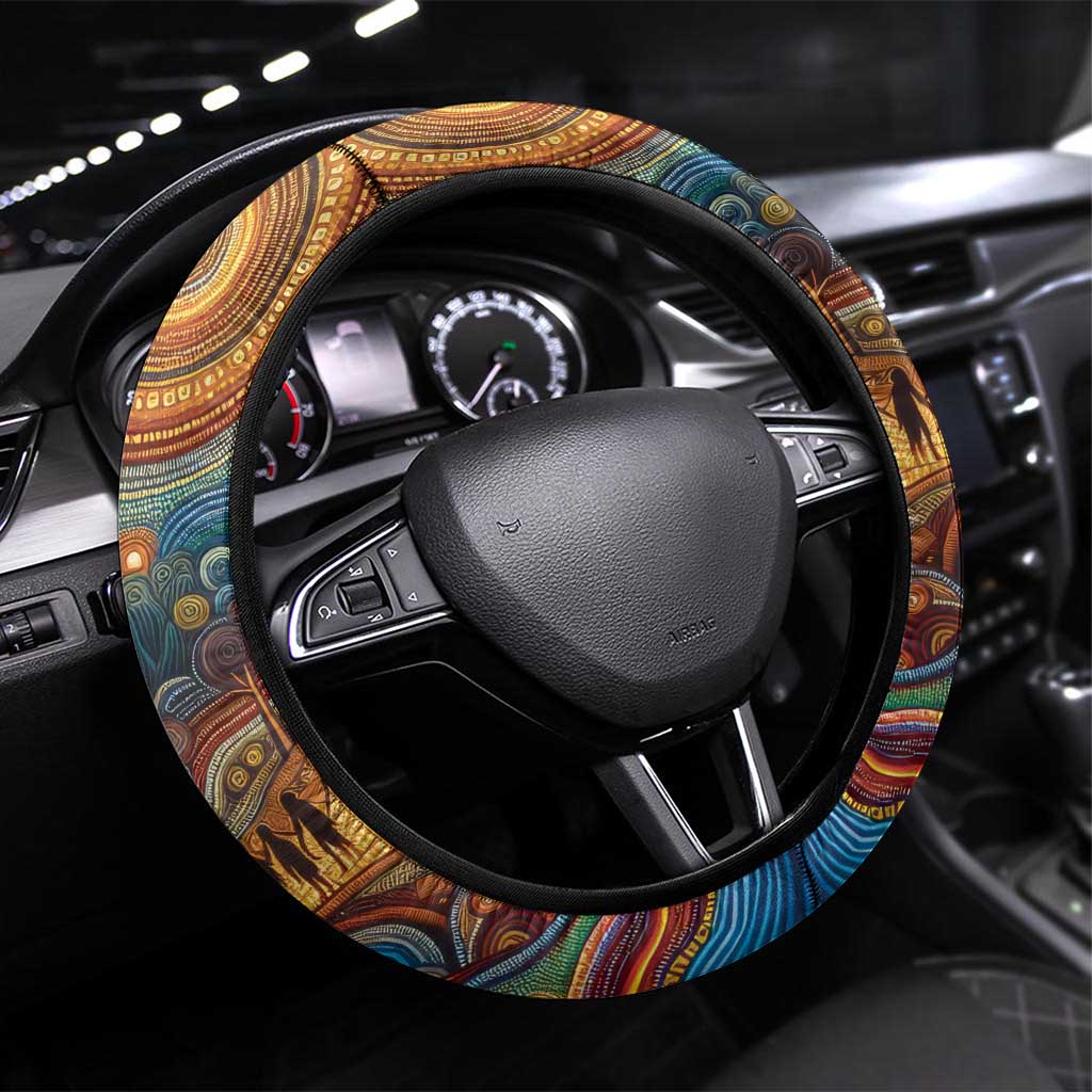 Aboriginal Dreamtime Stories Land Steering Wheel Cover