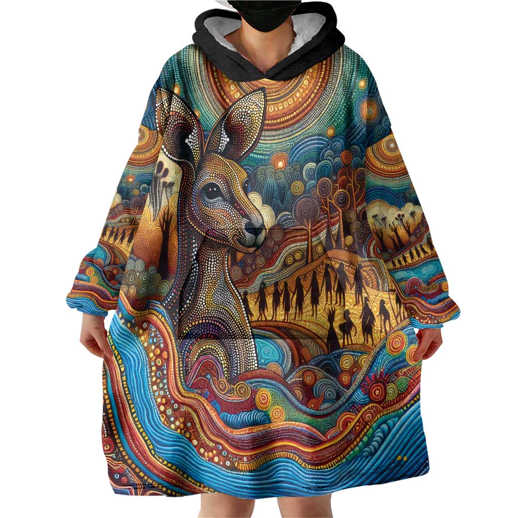 Aboriginal Dreamtime Stories Land Wearable Blanket Hoodie