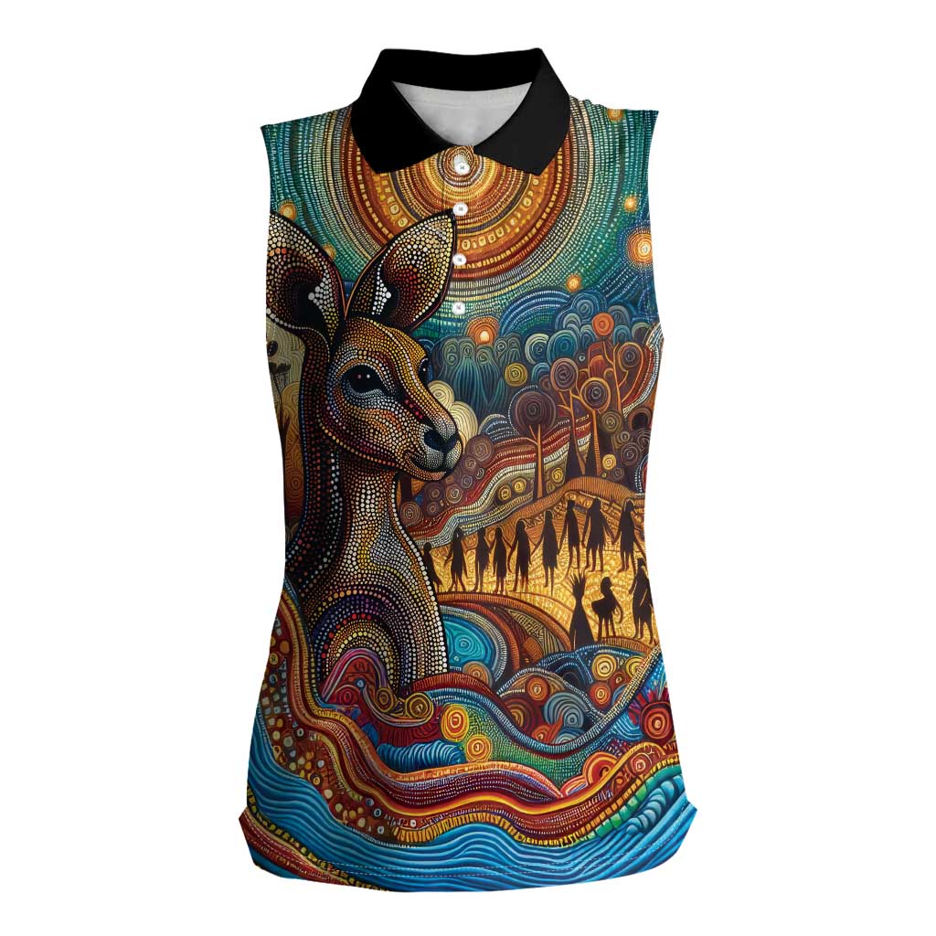 Aboriginal Dreamtime Stories Land Women Sleeveless Polo Shirt