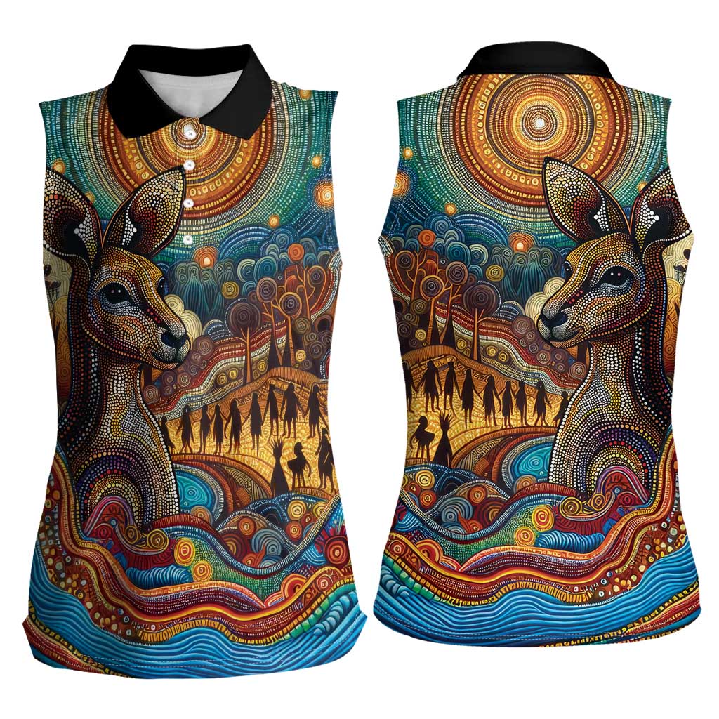 Aboriginal Dreamtime Stories Land Women Sleeveless Polo Shirt