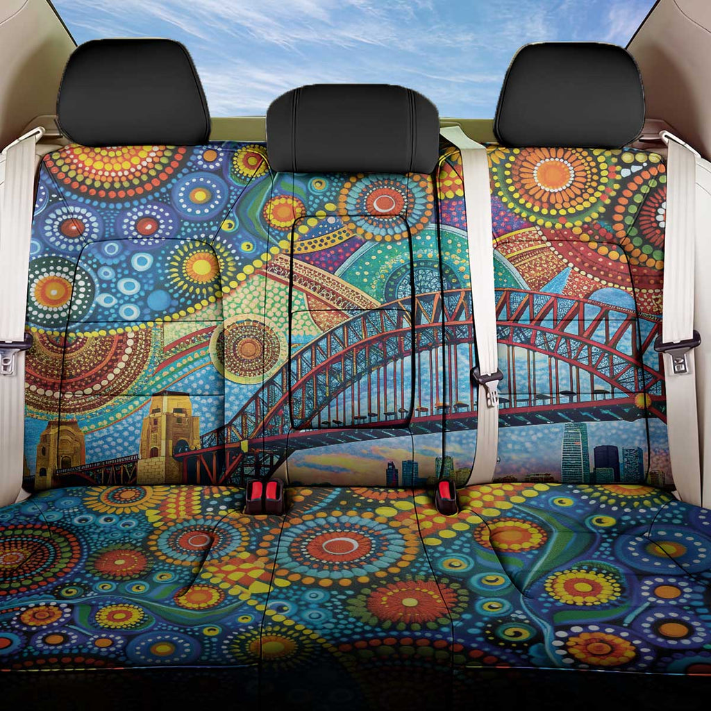 Australian Sydney Harbour Bridge Back Car Seat Cover Aboriginal Dot Art