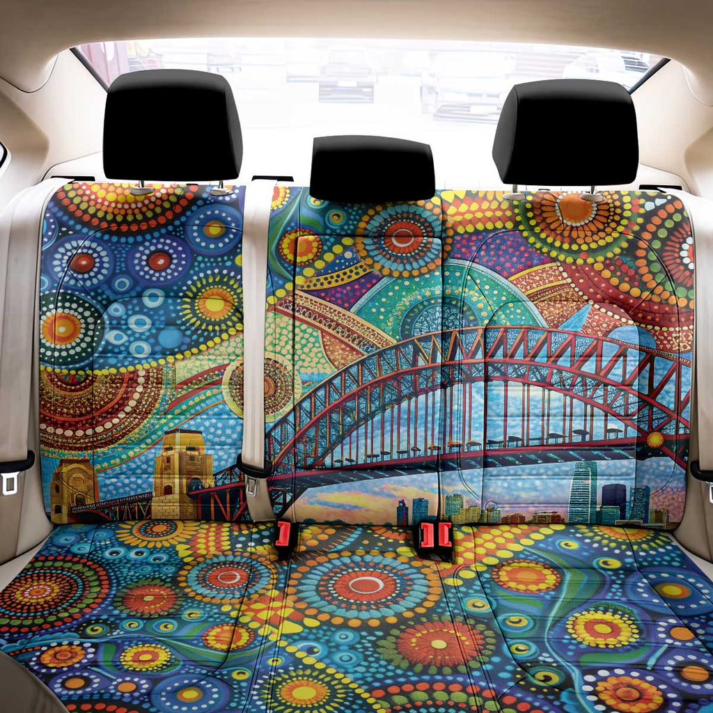 Australian Sydney Harbour Bridge Back Car Seat Cover Aboriginal Dot Art