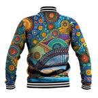 Australian Sydney Harbour Bridge Baseball Jacket Aboriginal Dot Art