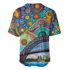 Australian Sydney Harbour Bridge Baseball Jersey Aboriginal Dot Art