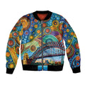 Australian Sydney Harbour Bridge Bomber Jacket Aboriginal Dot Art
