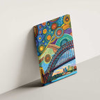 Australian Sydney Harbour Bridge Canvas Wall Art Aboriginal Dot Art