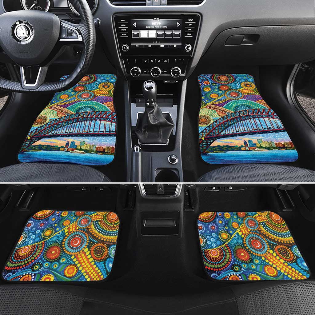 Australian Sydney Harbour Bridge Car Mats Aboriginal Dot Art