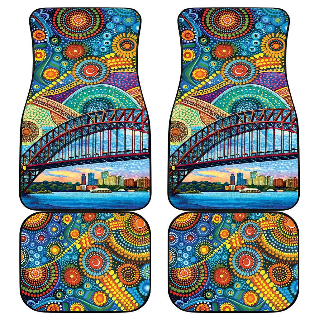 Australian Sydney Harbour Bridge Car Mats Aboriginal Dot Art