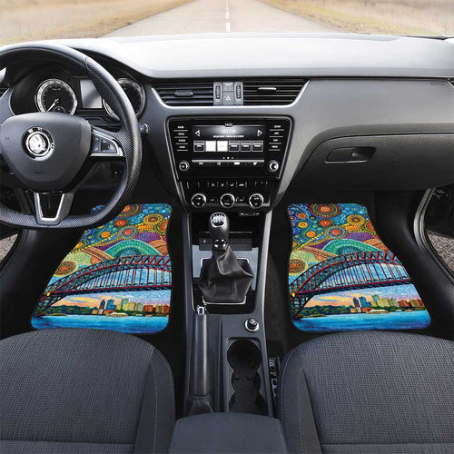 Australian Sydney Harbour Bridge Car Mats Aboriginal Dot Art