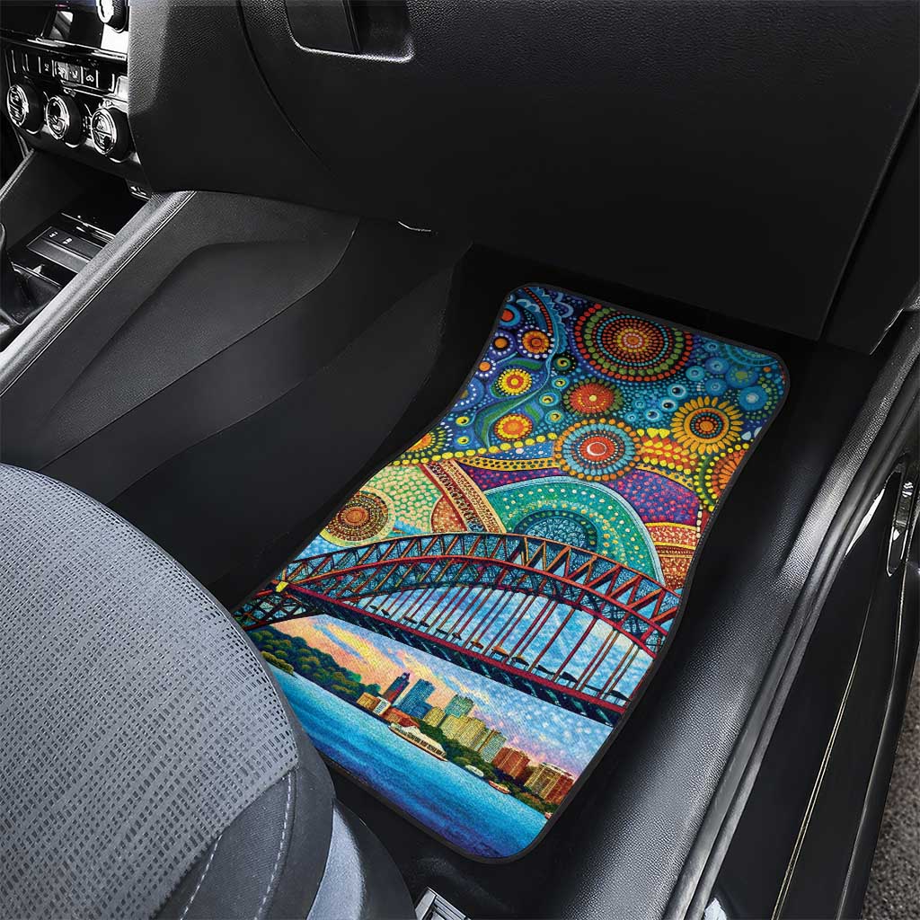 Australian Sydney Harbour Bridge Car Mats Aboriginal Dot Art