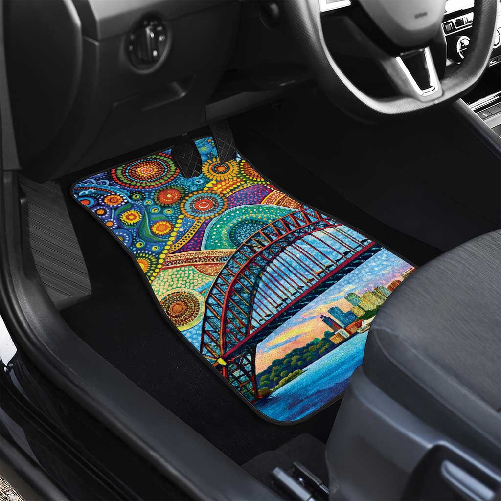 Australian Sydney Harbour Bridge Car Mats Aboriginal Dot Art
