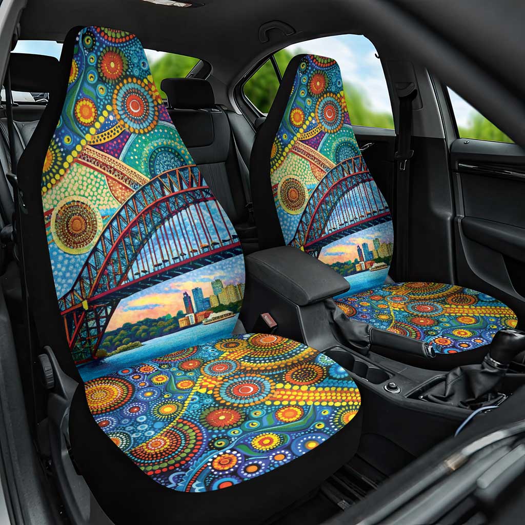 Australian Sydney Harbour Bridge Car Seat Cover Aboriginal Dot Art