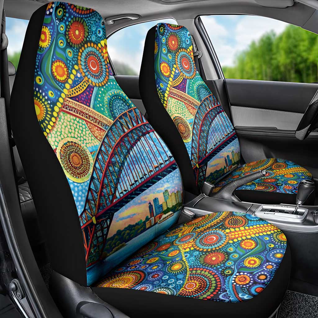 Australian Sydney Harbour Bridge Car Seat Cover Aboriginal Dot Art