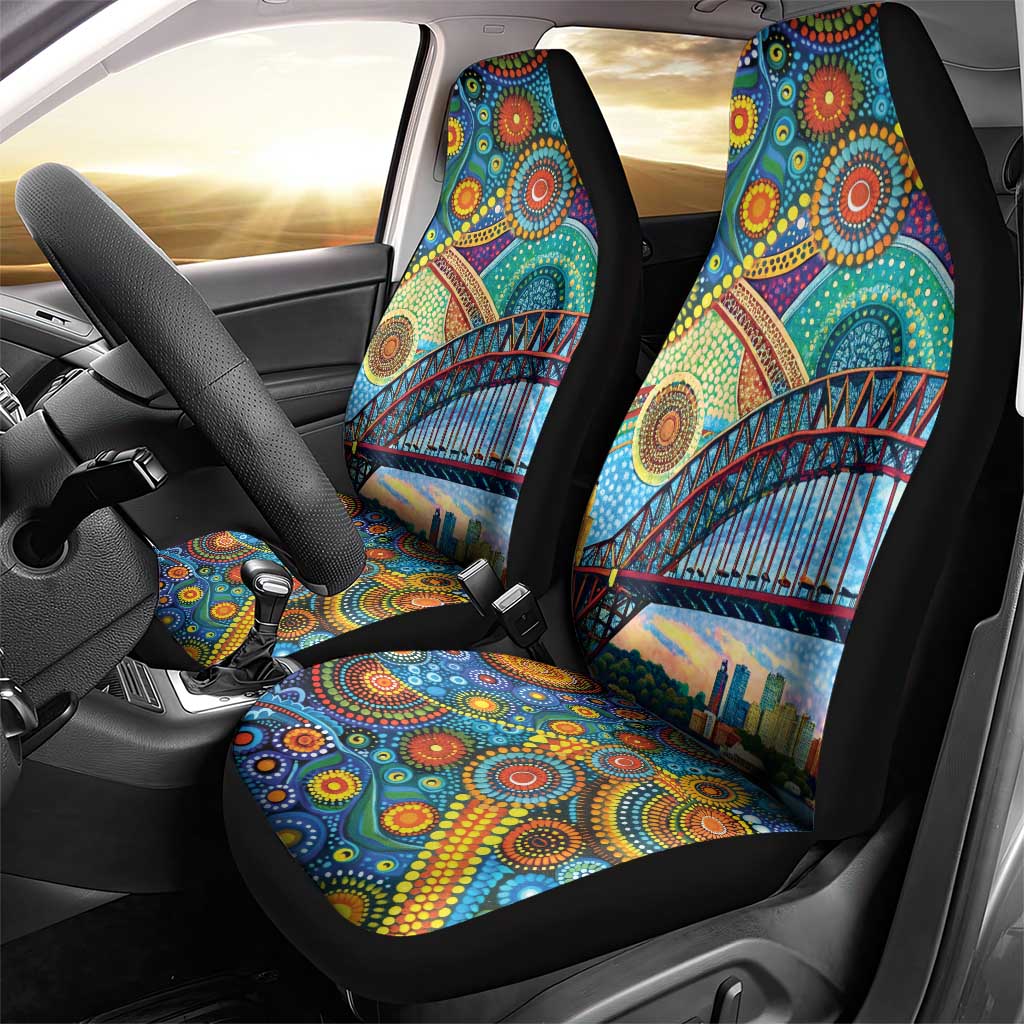 Australian Sydney Harbour Bridge Car Seat Cover Aboriginal Dot Art