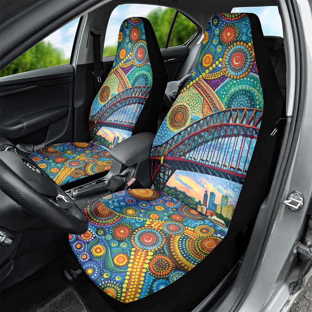 Australian Sydney Harbour Bridge Car Seat Cover Aboriginal Dot Art