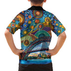 Australian Sydney Harbour Bridge Hawaiian Shirt Aboriginal Dot Art
