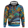Australian Sydney Harbour Bridge Hoodie Aboriginal Dot Art