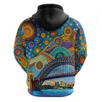 Australian Sydney Harbour Bridge Hoodie Aboriginal Dot Art