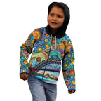Australian Sydney Harbour Bridge Kid Hoodie Aboriginal Dot Art