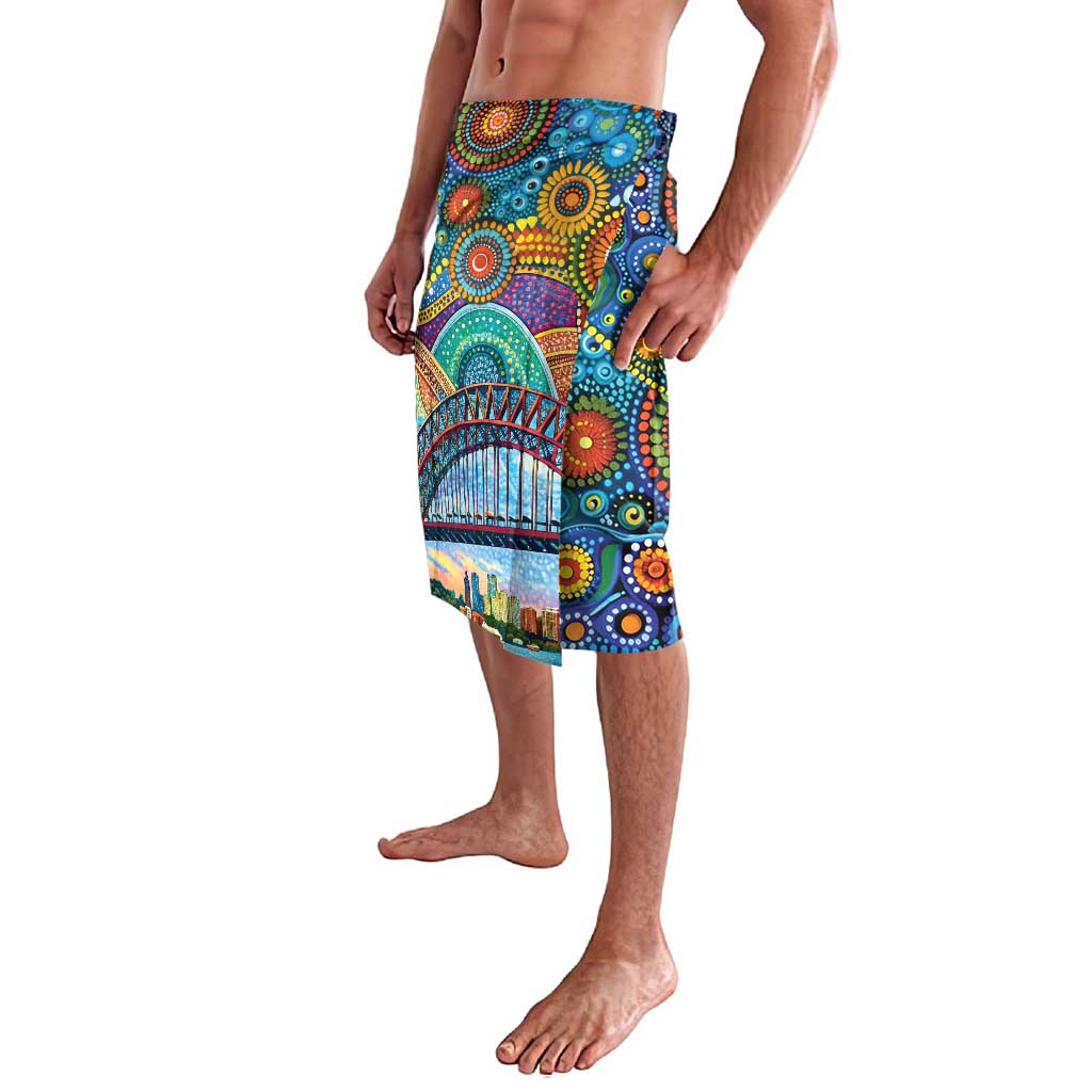Australian Sydney Harbour Bridge Lavalava Aboriginal Dot Art