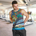 Australian Sydney Harbour Bridge Men Tank Top Aboriginal Dot Art