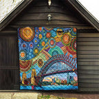 Australian Sydney Harbour Bridge Quilt Aboriginal Dot Art