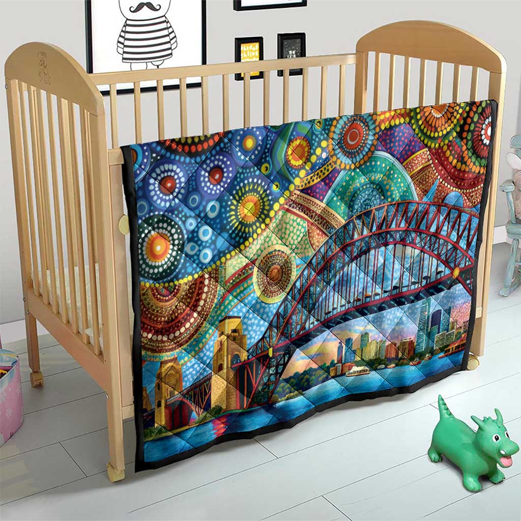 Australian Sydney Harbour Bridge Quilt Aboriginal Dot Art
