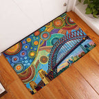 Australian Sydney Harbour Bridge Rubber Doormat Aboriginal Dot Art