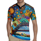 Australian Sydney Harbour Bridge Rugby Jersey Aboriginal Dot Art