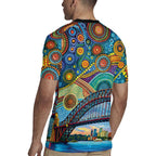 Australian Sydney Harbour Bridge Rugby Jersey Aboriginal Dot Art