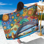 Australian Sydney Harbour Bridge Sarong Aboriginal Dot Art