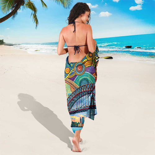 Australian Sydney Harbour Bridge Sarong Aboriginal Dot Art