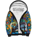 Australian Sydney Harbour Bridge Sherpa Hoodie Aboriginal Dot Art