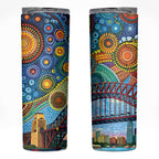 Australian Sydney Harbour Bridge Skinny Tumbler Aboriginal Dot Art