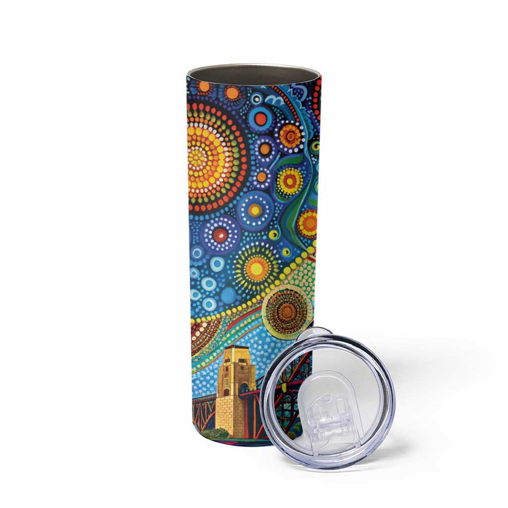 Australian Sydney Harbour Bridge Skinny Tumbler Aboriginal Dot Art