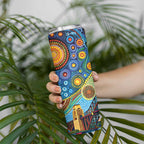 Australian Sydney Harbour Bridge Skinny Tumbler Aboriginal Dot Art
