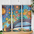 Australian Sydney Harbour Bridge Skinny Tumbler Aboriginal Dot Art