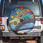 Australian Sydney Harbour Bridge Spare Tire Cover Aboriginal Dot Art