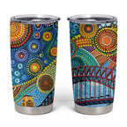 Australian Sydney Harbour Bridge Tumbler Cup Aboriginal Dot Art