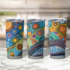 Australian Sydney Harbour Bridge Tumbler Cup Aboriginal Dot Art
