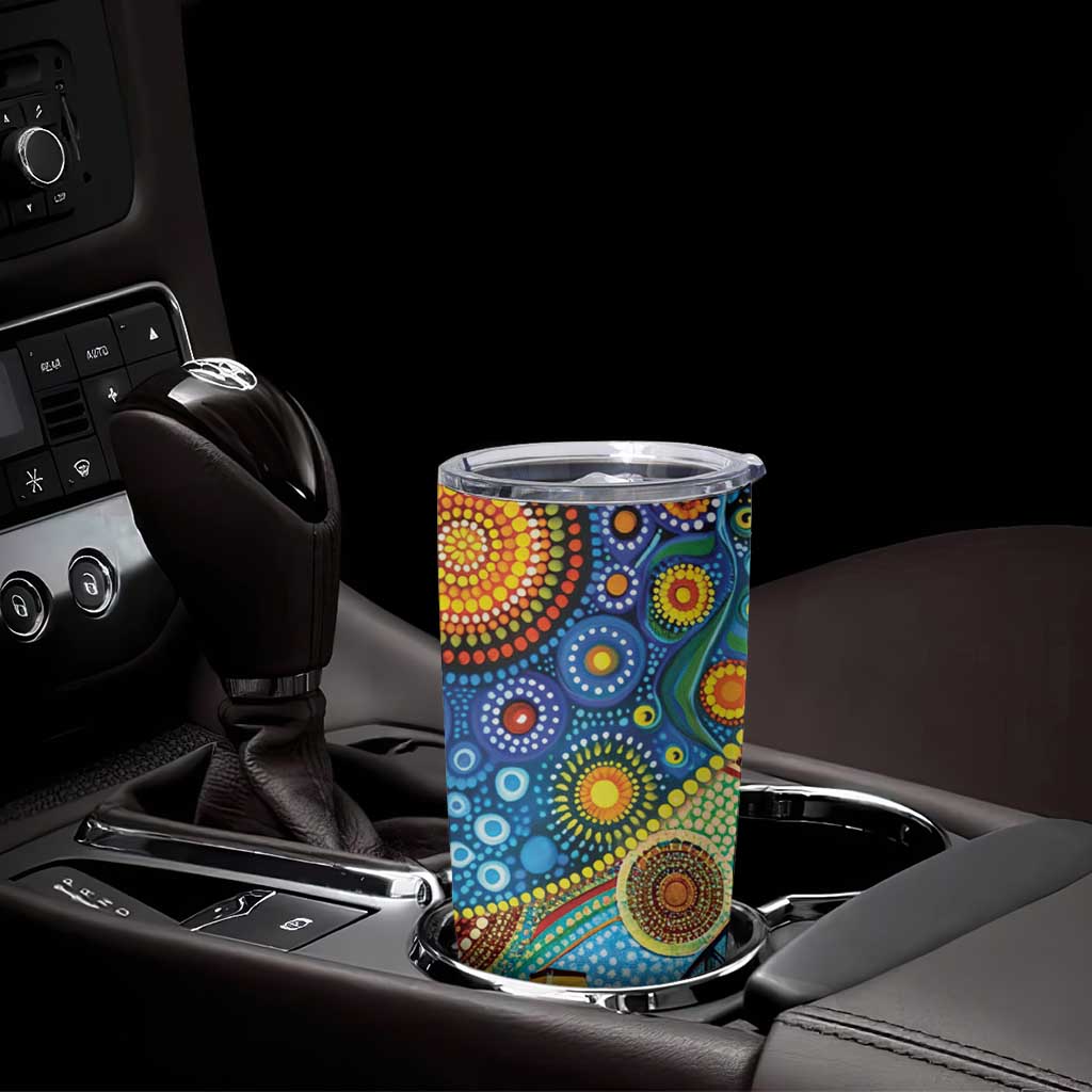 Australian Sydney Harbour Bridge Tumbler Cup Aboriginal Dot Art