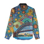 Australian Sydney Harbour Bridge Women Casual Shirt Aboriginal Dot Art