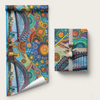 Australian Sydney Harbour Bridge Wrapping Paper Aboriginal Dot Art - Aussie Hoodie