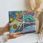 Australian Sydney Harbour Bridge Wrapping Paper Aboriginal Dot Art - Aussie Hoodie