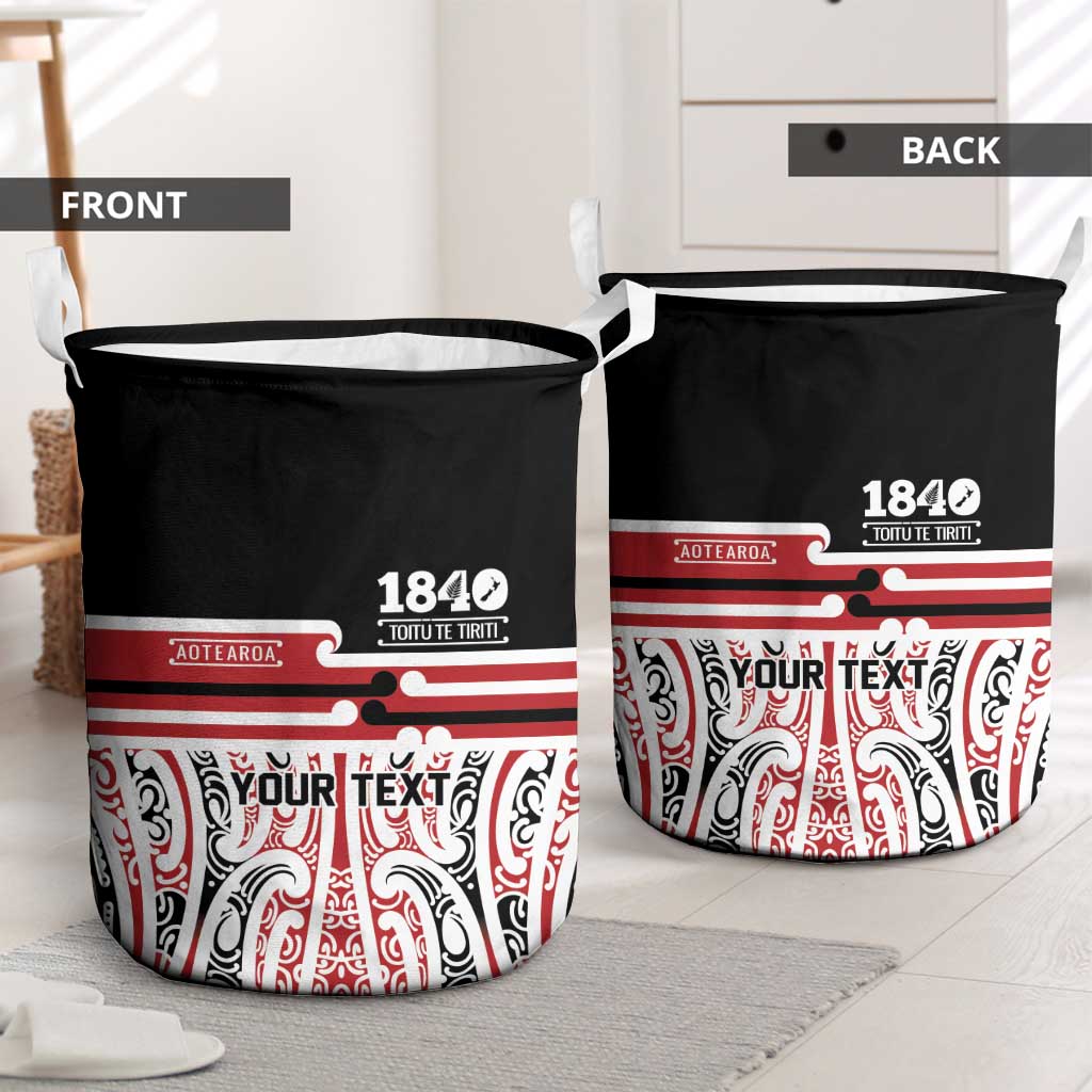 Personalised Toitu Te Tiriti Aotearoa 1840 Laundry Basket Red Kowhaiwhai Puhoro - Aussie Hoodie